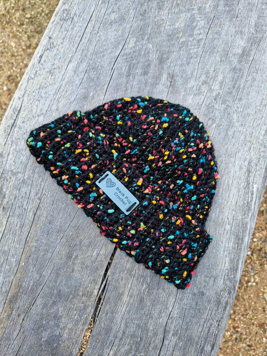 Black Confetti Beanie